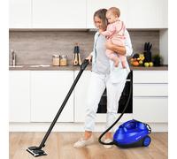 Costway Pulitore a vapore con 19 accessori e serbatoio da 1,5 litri per pulizia tappeti, pavimenti, finestre 2000W Blu
