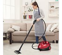Costway Pulitore a vapore con 19 accessori e serbatoio da 1,5 litri per pulizia tappeti, pavimenti, finestre 2000W Rosso