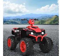 Costway Quad elettrico ATV 12 V per bambini con musica e luci LED, Quad a batteria con sedile comodo 104x67x74cm Rosso