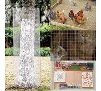 Costway Rete da pollaio galvanizzata con spessore 0,6mm, Rete per recintare verdura frutta e animali 1,2 x15m con fori di 7mm