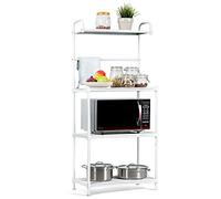 COSTWAY Scaffale da cucina, a 4 livelli, per microonde con ripiani regolabili, per cucina, per forno a microonde