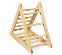 COSTWAY Scala Giochi Arrampicata a Triangolo, Triangolo a Gradini in Legno, Ideale per Bambini 3 Anni+, 92x46x80cm（Stile 2）
