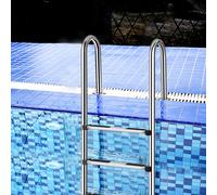 Costway Scaletta per piscina con 3 gradini antiscivolo, Scala in acciaio inox 304 per piscina interrata
