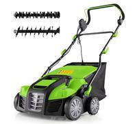 COSTWAY Scarificatore Elettrico 2 in 1, 2000W, Lavoro Sacco 55L (Verde)