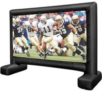 COSTWAY Schermo Proiettore Gonfiabile 16:9, Schermo Gonfiabile per Esterni con Soffiatore, Schermi di Proiezione con Borsa per Trasporto e Picchetti, Proiezione Frontale e Posteriore (Modello 3)