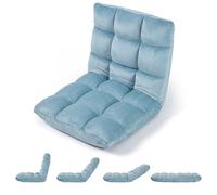 COSTWAY Sedia da Pavimento, Cuscino Imbottito da Terra con Schienale Reclinabile a 14 Livelli, Poltrona Pieghevole Relax, Lettura, Yoga e Meditazione, per Soggiorno, Camera da Letto (Verde)