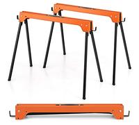 COSTWAY Set di 2 Cavalletti da Lavoro Pieghevoli, Cavalletti in Metallo per Segare, Carico Fino a 600 kg (Modello 5)