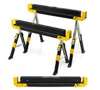 COSTWAY Set di 2 Cavalletti da Lavoro Pieghevoli, Cavalletto per Segare la Legna Regolabile in 9 Livelli, Cavalletto per Uso Interno ed Esterno, Carico Fino a 1180 kg (Modello 8)