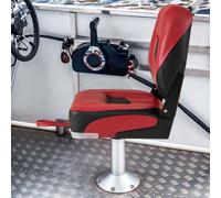 Costway Set di 2 sedie pieghevoli con schienale basso per barca, Sedile yacht ergonomici con schiuma spessa Nero e rosso
