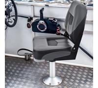 Costway Set di 2 sedie pieghevoli con schienale basso per barca, Sedile yacht ergonomici con schiuma spessa Nero