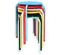 COSTWAY Set di 6 Sgabello Tondo Impilabile in Metallo, Sgabello Cucina Basso per Bambini Adulti, Sgabelli da Bar Casa Ufficio Aule, 30 x 30 x 44,5 cm (Colori Assortiti)