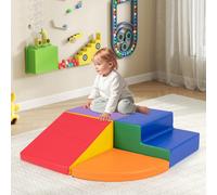 Costway Set di blocchi in schiuma con velcro per arrampicarsi e gattonare per bambini, Set di blocchi morbidi per lo sviluppo dei bambini Arancione