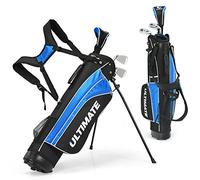 COSTWAY Set di Mazze da Golf per Bambini 8-10 Anni, con Legno da Fairway 3, Ferri 7 e 9, Putter, Coprimazze, Sacca da Golf, Perfetto per Bambini e Bambine