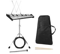 COSTWAY Set di Xilofono a 30 Note, Glockenspiel con Supporto in Metallo, Altezza Regolabile, Metallofono con Leggio per Spartiti, Mazzette