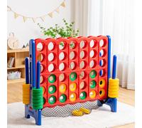 Costway Set forza 4 gigante 119cm con rete per le pedine, Gioco familiare da interno ed esterno per bambini e adulti Blu