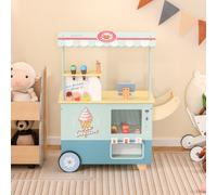 Costway Set gioco di finzione con macchina di gelato per bambini, Carrello dei gelati con distributore automatico Ciano