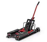 Costway Sollevatore idraulico per motociclette con piattaforma regolabile in altezza a 3 livelli, Cric per motociclette portata 680kg Rosso