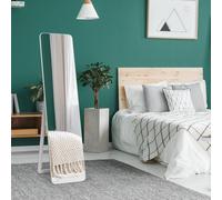 Costway Specchio a figura intera 160 x 37 cm, Specchio da appoggiare o da appendere al muro, Bianco