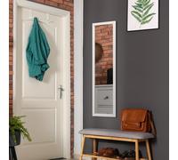 Costway Specchio a tutta lunghezza sopra la porta con ganci per la porta, Specchio per camera da letto soggiorno Bianco