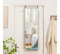Costway Specchio sopra la porta con cornice in alluminio vetro antigraffio, Specchio da appendere o da parete Oro