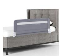 COSTWAY Sponda da Letto per Bambini 100/120 cm, Barriera Pieghevole per Letto, con Cintura di Sicurezza, Sponda di Sicurezza per Bambini, per Letti Singoli, Doppi, 100/120 x 41 x 42 cm (100 cm,Grigio)