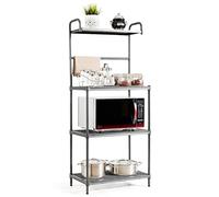 COSTWAY Supporto per microonde a 4 livelli, in metallo, con ripiani regolabili, per la casa, per microonde, 59 x 34 x 136 cm (grigio)