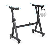 COSTWAY Supporto Tastiera a Z Regolabile in Altezza e Larghezza | Supporto per Pianoforte Elettrici da 49/54/61/88 Tasti con Gancio per Cuffie, Telaio a Forma di Z, con Ruote, Portata 100 kg