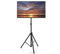COSTWAY Supporto TV da Pavimento per Schermi Plasma/LCD/LED 21-47 Pollici, Supporto TV Altezza Regolabile e Girevole, Porta TV con Staffe Fino a 35 kg, Max VESA 400 x 400 mm