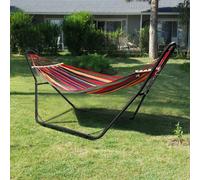 COSTWAY Supporto Universale, Telaio per Amaca Regolabile, Capacità 200 kg, 2 Persone, Adatto per Amache da 2,75 a 3,6 m di Lunghezza, per Terrazza Esterna Coperta da Giardino, Nero (amaca non inclusa)