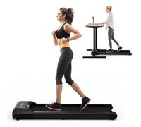 COSTWAY Tapis roulant 2 in 1 sotto la scrivania, Walking Pad con indicatore LED e telecomando, 1-6 km/h, Treadmill per casa e ufficio, portata 120 kg (nero)