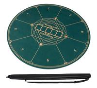 COSTWAY Tappetino da Poker 100 cm, Panno Copritavolo Portatile per Texas Hold'em Blackjack Carte Casinò, Tappeto Verde da Gioco in Gomma Antiscivolo, per 8 Giocatori, con Borsa (120 cm)