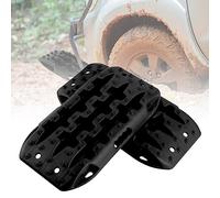 COSTWAY Tappetino di Trazione 2 Pezzi, Carico 10T, Piastre di Trazione per SUV Camper Auto Camion, Tavola di Recupero per Piste Offroad, per Sabbia, Neve, Fango (Nero, 58 x 31 x 6 cm)