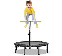 COSTWAY Tappeto Elastico per Bambini e Adulti Pieghevole, Trampolino da Interno ed Esterno con Manico Regolabile in Altezza e Molle in Metallo Zincato (Verde)