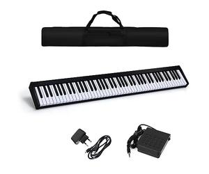 COSTWAY Tastiera Musicale 88 Tasti, Pianoforte Digitale Portatile con Custodia, Pianola con 128 Ritmi e Toni, Pedale Sustain, MIDI, USB e Funzione di APP Bluetooth (Nero)