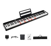 COSTWAY Tastiera Pianoforte 88 Tasti Dinamici con Luci Pieghevole | Pianoforte Digitale con Borsa, 128 Ritmi e Toni, Sustain Pedale, Midi/USB/Bluetooth, per Principianti Bambini Adulti