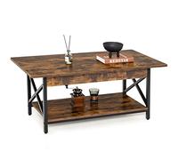 COSTWAY Tavolino d'appoggio, Marrone, 110 x 60 x 48 cm (L x B x H)