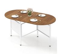 COSTWAY Tavolo da Pranzo Pieghevole per 6-8 Persone, Tavolo Consolle Estensibile Salvaspazio con Ali Ribaltabili con Ganbe in Metallo per Cucina e Soggiorno, 150 x 80 x 76 cm (Naturale)