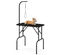 COSTWAY Tavolo Toelettatura e Tosatura per Animali, Accessori Pieghevole per Toilette per Cani con Bracci Regolabili in Altezza,Cappio e Piano Antiscivolo, Portata 100 kg (80,5 x 46 x 146 cm)