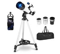 Costway Telescopio astronomico con apertura 70 mm e 2 oculari 10/25mm, Telescopio portatile da viaggio con treppiede regolabile per bambini adulti