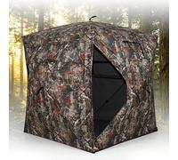 COSTWAY Tenda da Caccia Portatile per 4 Persone, Capanno Mimetico a Visione a 360° con Rete Trasparente e Borsa da Trasporto, Tenda Pop-up Camouflage per Caccia di Cervi e Tacchini, 147 x 147 x 170 cm