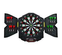 COSTWAY Tirassegno Bersaglio Elettronico Professionale, Bersaglio Automatico Display a LED e 12 Freccette, 27 Diversi Giochi di 216 Variazioni, per Un Massimo di 8 Giocatori, con Porte, 47x55x3cm