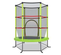 COSTWAY Trampolino Elastico Bambino Ø165 cm in Acciaio, Tappeto Elastico Bambini da Esterno e da Interno, con Rete e Cusicnetti Antiscivolo, Carico Statico 135 kg (Verde, 165 x 191 cm)