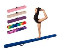 COSTWAY Trave Ginnastica Artistica per Casa 210/240/270 cm, Trave Pieghevole per Bambini con Maniglia, Base in Legno e Fondo Antiscivolo, Trave di Equilibrio da Pavimento (Blu, 270 cm)