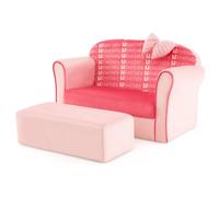 Costzon Divano rosa per bambini, mini divano per bambini di età compresa tra 1 e 3 anni, poltrona imbottita con superficie in velluto e spugna ad alta densità, divano per bambini per camera da letto