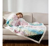 COSUSKET Glow in The Dark Blanket for Kids, Animal Paws Luminous Birthday Super Soft Fuzzy Plush Sherpa Furry Fleece Colorful Throw Blanket 50"x60" Boys Girls Gifts