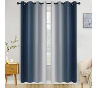 COSVIA - Tende Ombre blu navy, lunghe 213,4 cm, 2 pannelli, oscuramento della stanza, blocco della luce, isolanti, gradienti termiche, per camera da letto/soggiorno, 132 x 213 cm