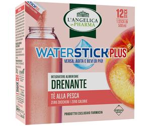 COSWELL SpA L'ANGELICA WATERSTICK PLUS DRENANTE TE ALLA PESCA 12 STICK ZERO ZUCCHERI SENZA GLUTINE NATURALMENTE PRIVO DI LATTOSIO