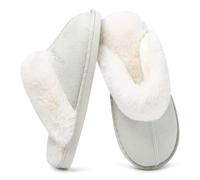 Coswind Pantofole Donna Uomo Invernali Peluche Ciabatte da Casa with Memory Foam Pelose Calde Comode Fluffy Antiscivolo Autunno Interno Esterno Grigio Ghiacciaio 290