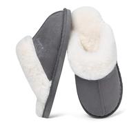 Coswind Pantofole Donna Uomo Invernali Peluche Ciabatte da Casa with Memory Foam Pelose Calde Comode Fluffy Antiscivolo Autunno Interno Esterno Grigio scuro 270