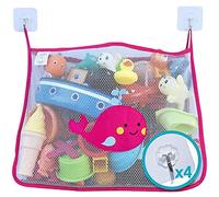 COSY ANGEL Borsa da Bagno Giocattolo per Giocattoli - Grande Rete da Bagno per Bambini e Bambine con 4 Robusti Ganci Autoadesivi (Rosa)